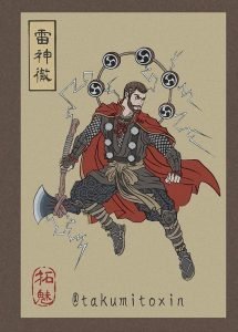 Ilustrasi Keren Yang Menggabungkan Seni Ukiyo-e Dengan Pahlawan Super Marvel 